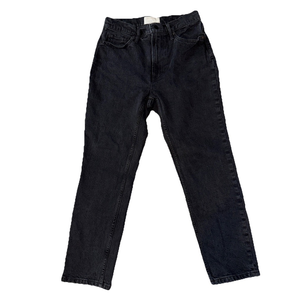 Everlane The Original Cheeky Jean 27 Crop Black Organic Cotton W 28" Ins 26"